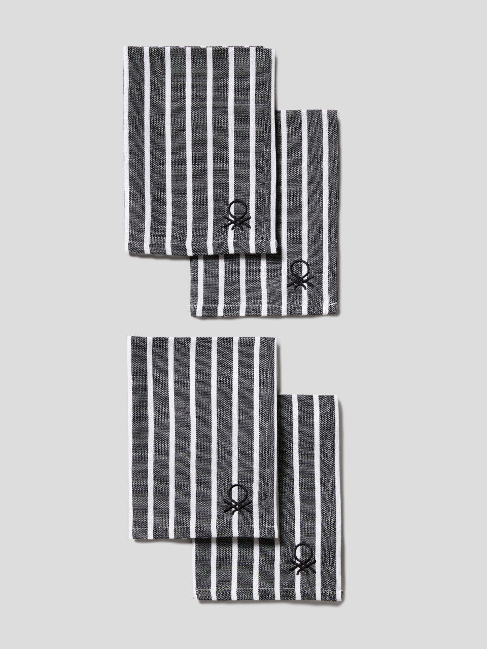 Four striped napkins
