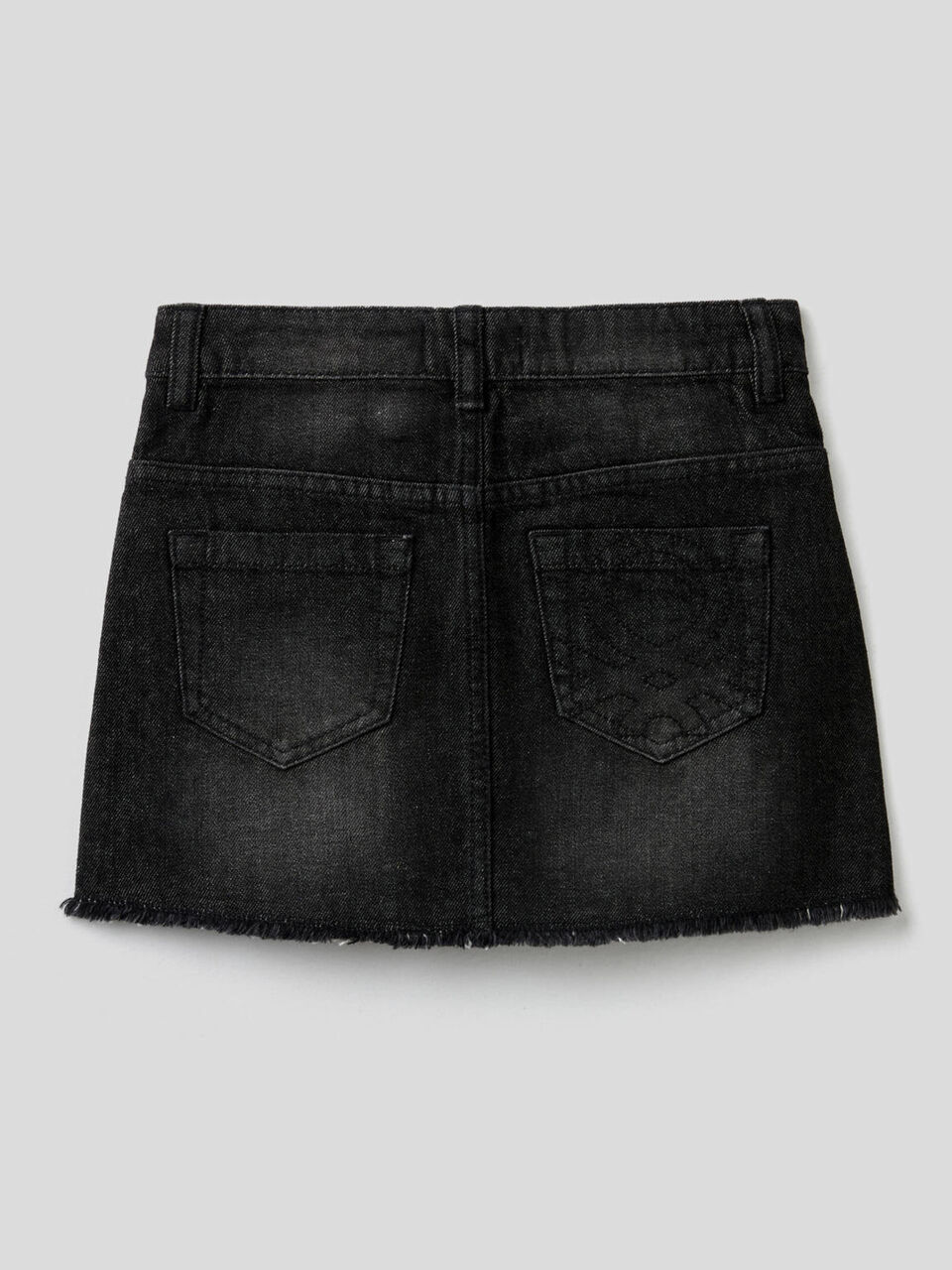 Jean skirt with worn look image number 2