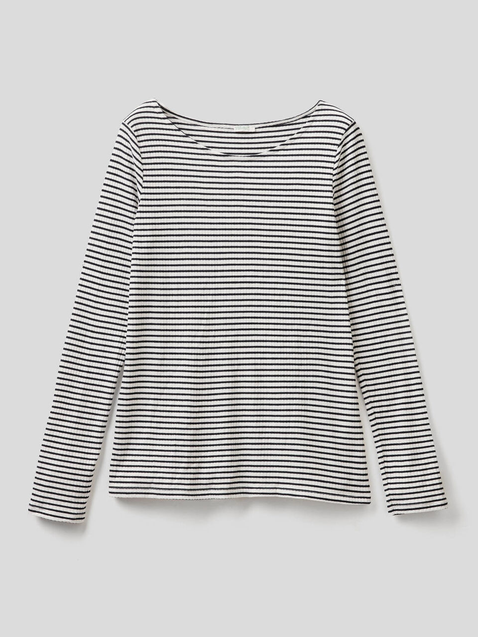 Striped t-shirt in stretch viscose blend image number 1