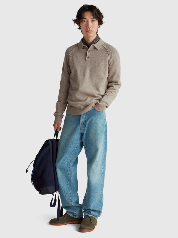 Polo in pure Merino wool Men