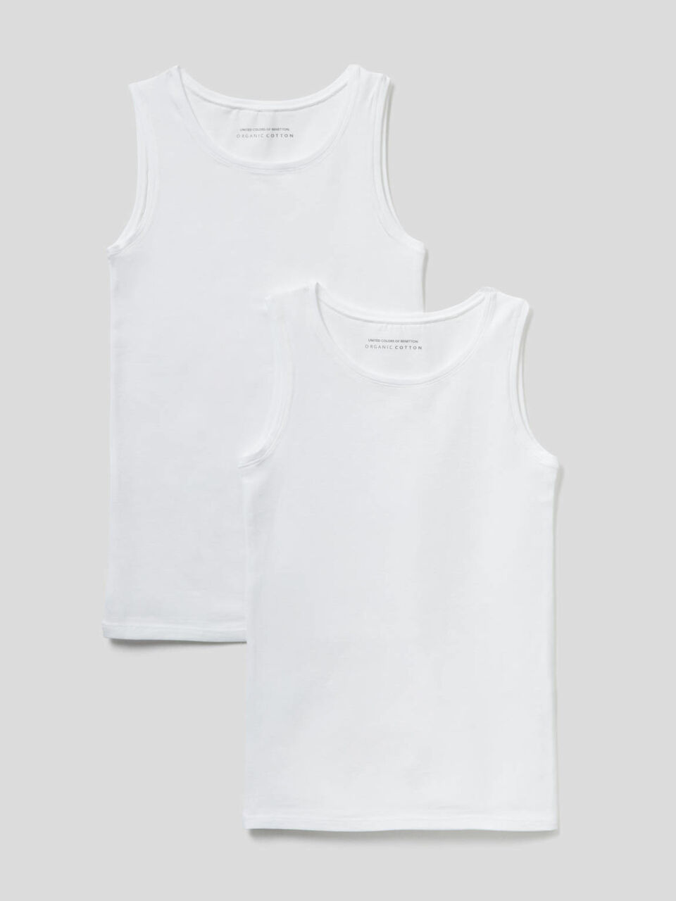 Two tank tops in super stretch organic cotton image number 1