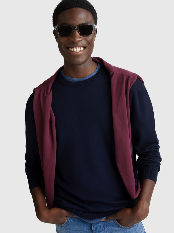 100% cotton crew neck top Men