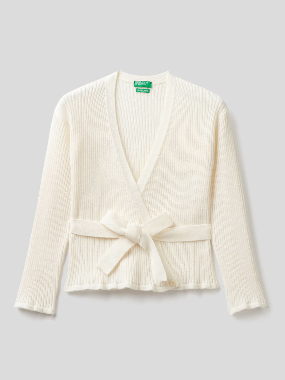 Crisscross ribbed knit cardigan image number 1