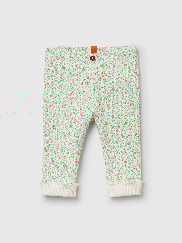 Leggings with floral print New Born (0-18 months)
