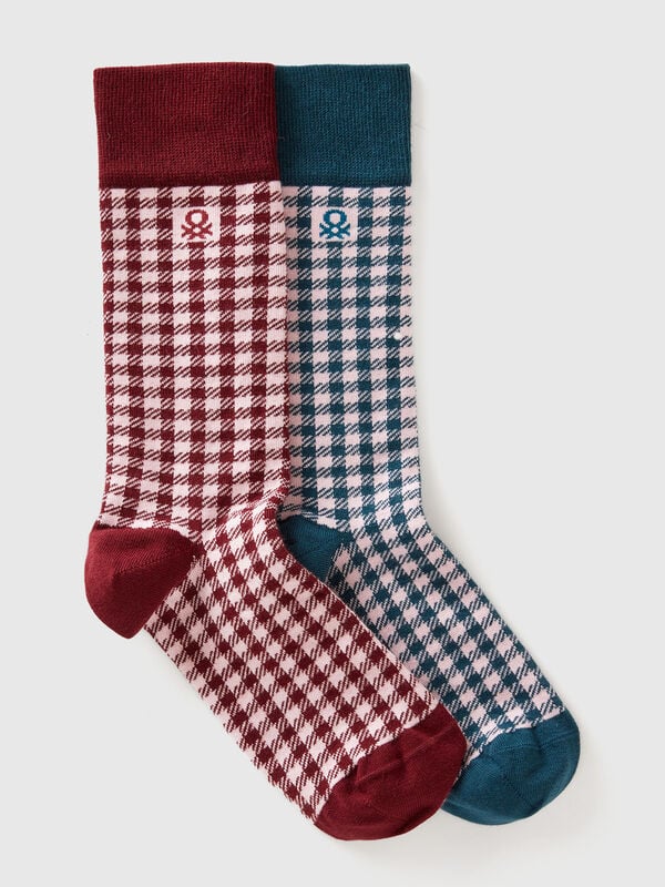 Two pack of high check socks