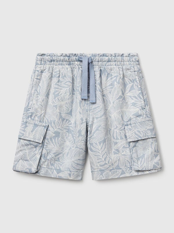 Cargo bermudas with tropical print Junior Boy