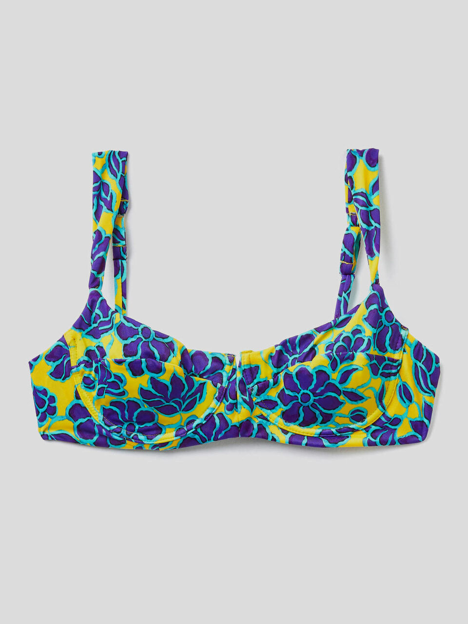 Swimsuit top with floral print image number 1