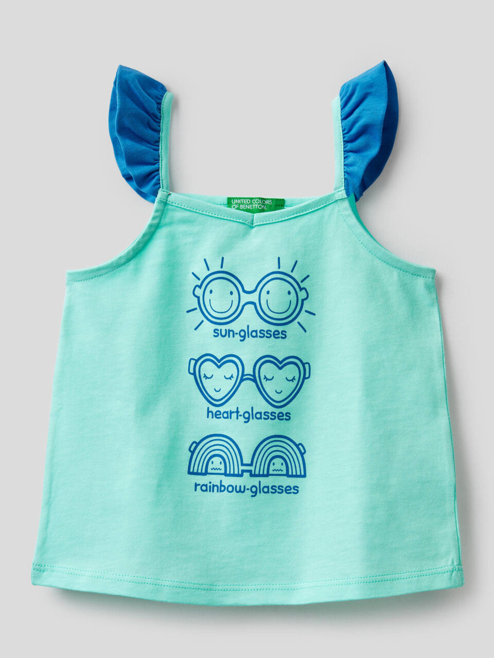 Top with print and small frills image number 1