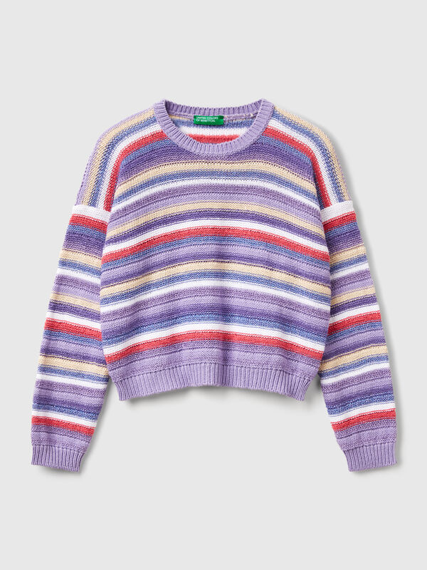 Multicolor striped sweater with lurex Junior Girl