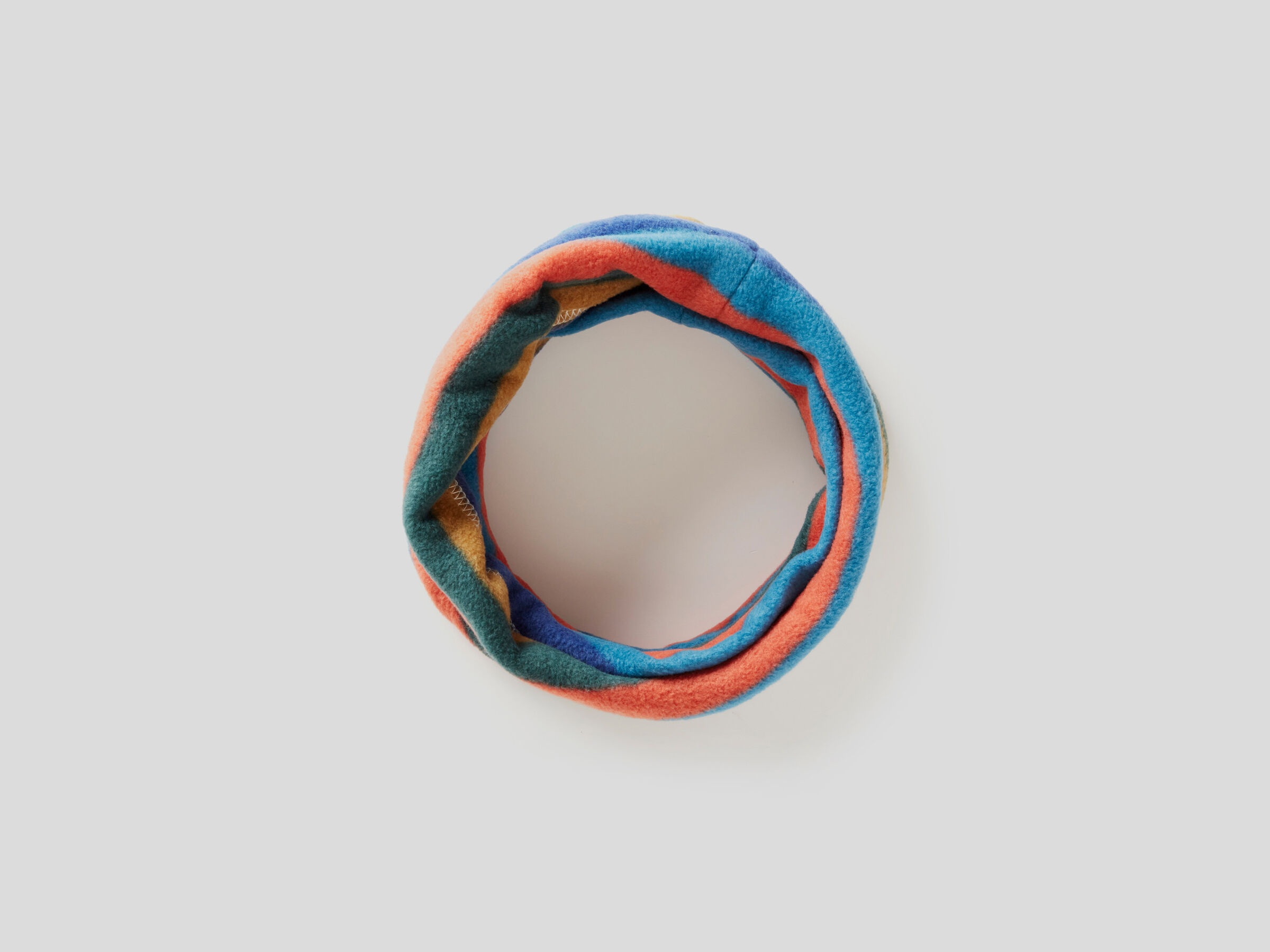 Striped neck warmer in fleece image number 2