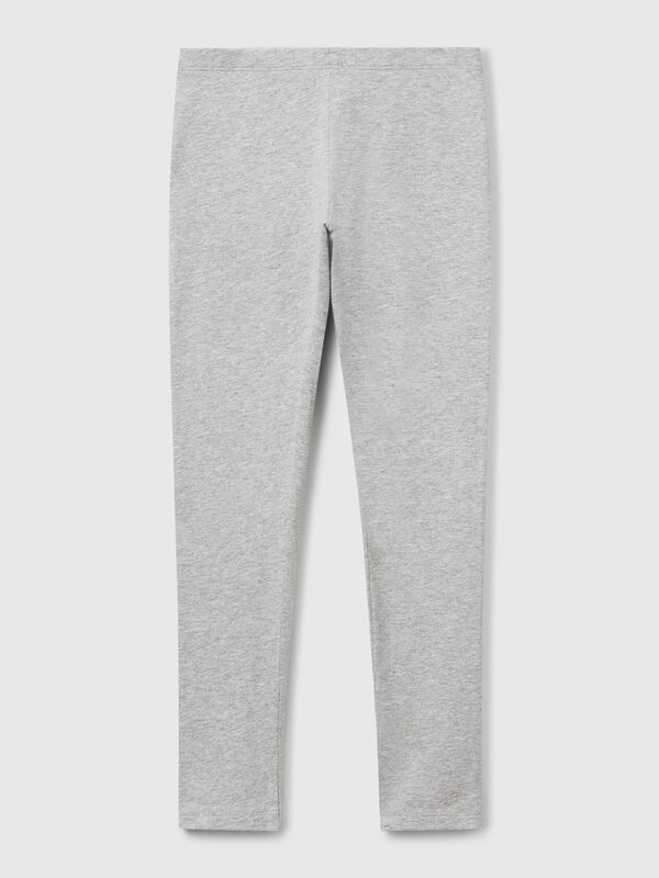 Stretch cotton leggings with logo Junior Girl