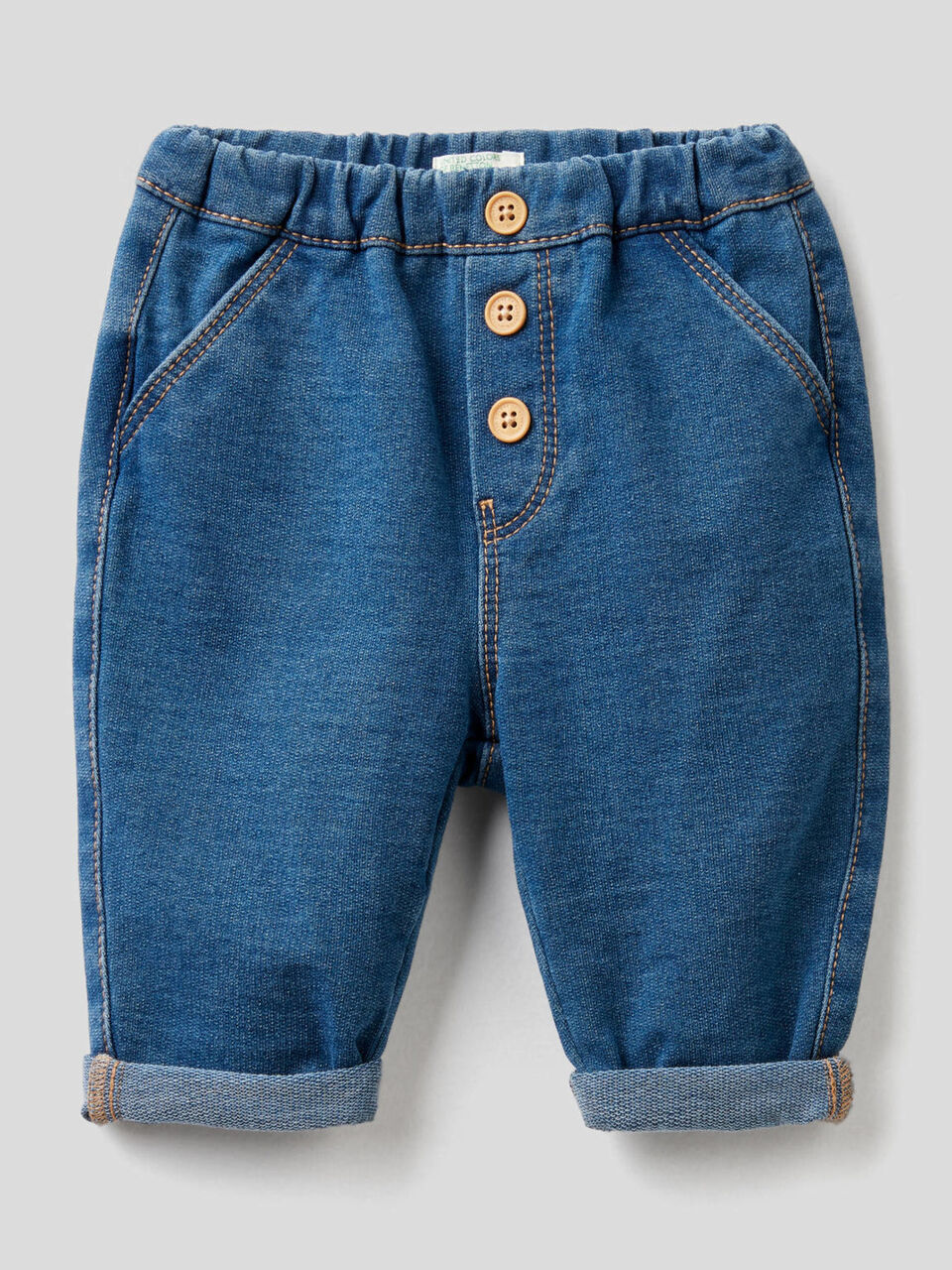 Stretch denim look sweatpants image number 1