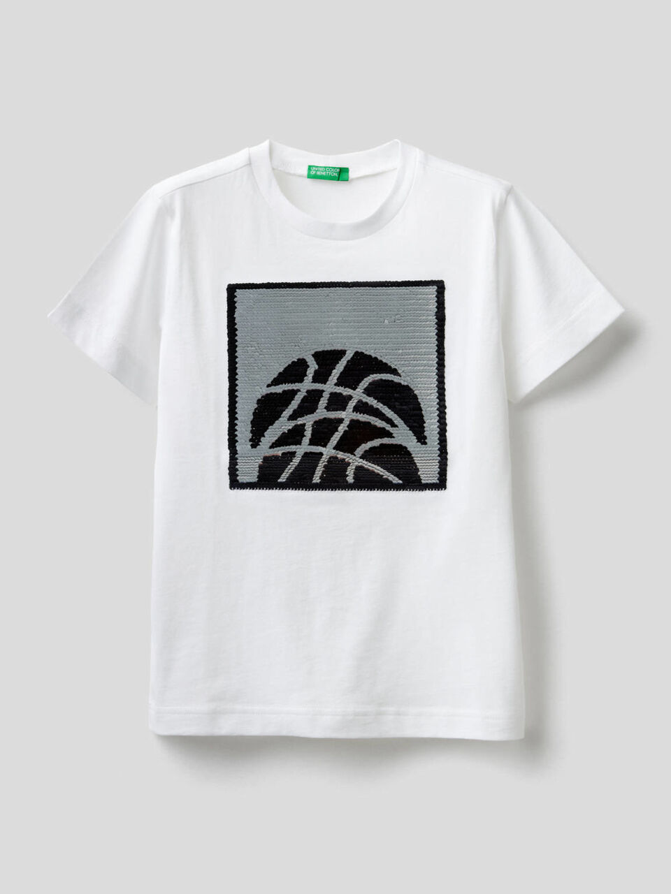 Pure cotton t-shirt with sequins image number 1