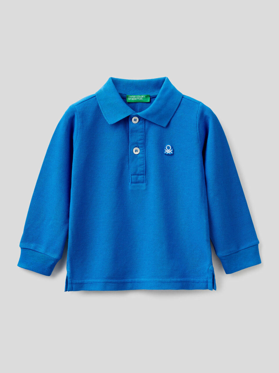 Long sleeve polo in organic cotton image number 1