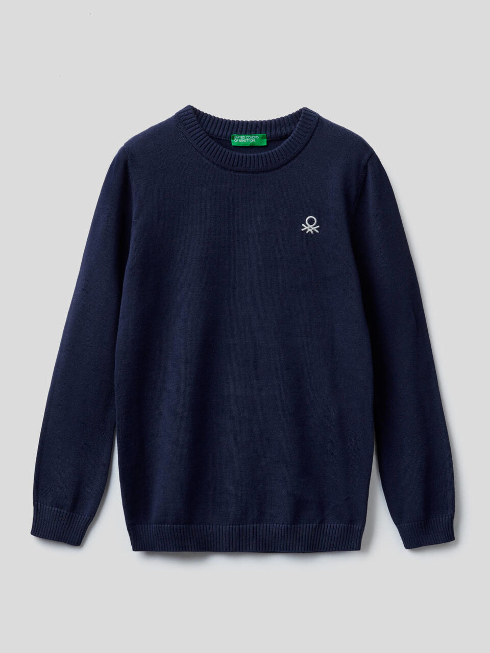 Crew neck sweater in 100% cotton. image number 1
