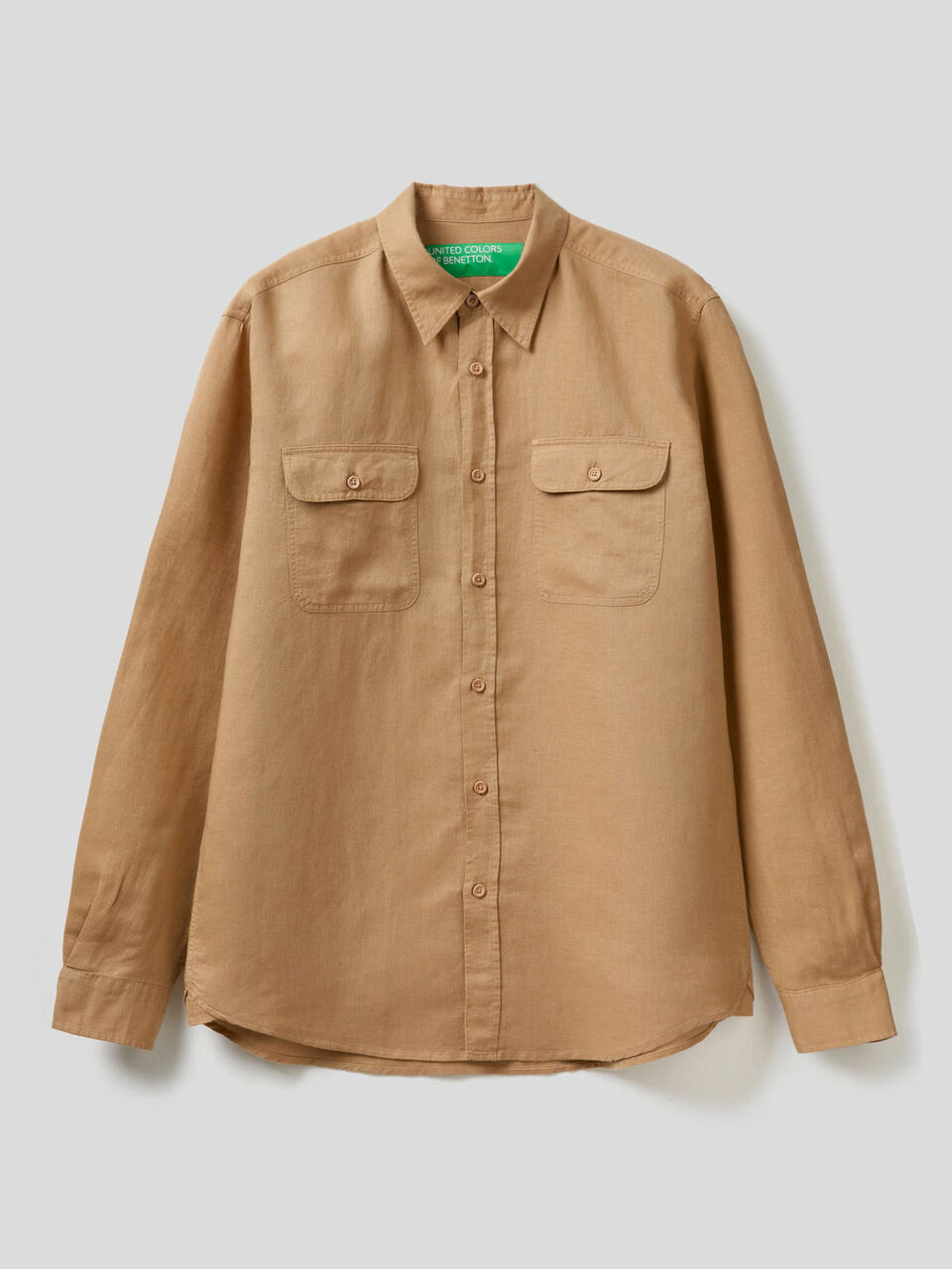 Regular fit shirt in linen blend cotton image number 1