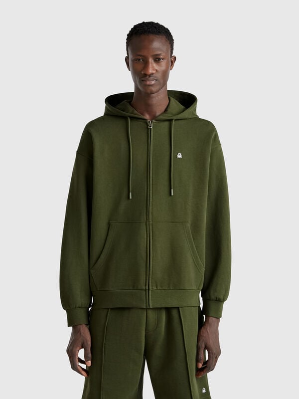 Zip-up hoodie in cotton Men