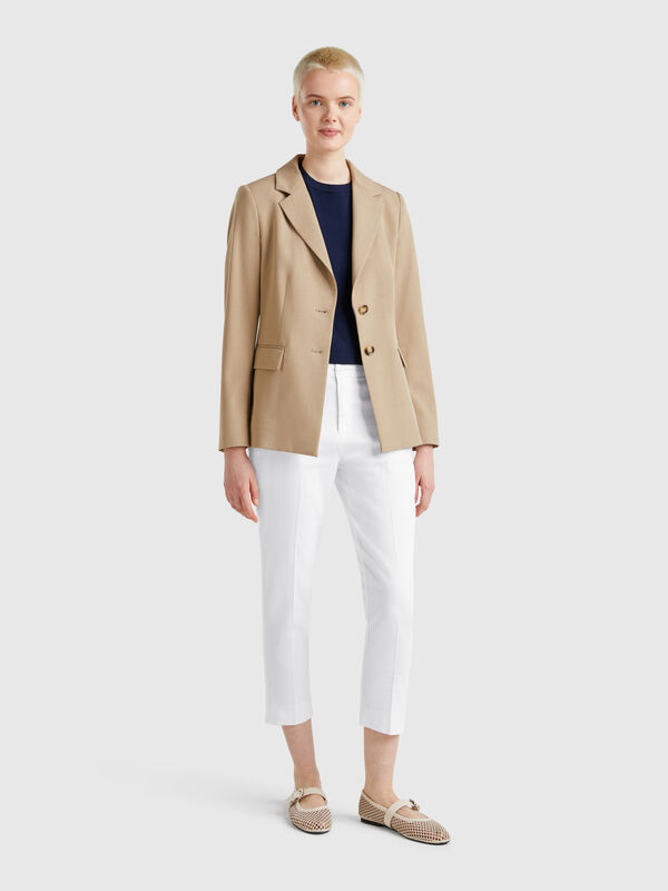 Cropped chinos in stretch cotton Women