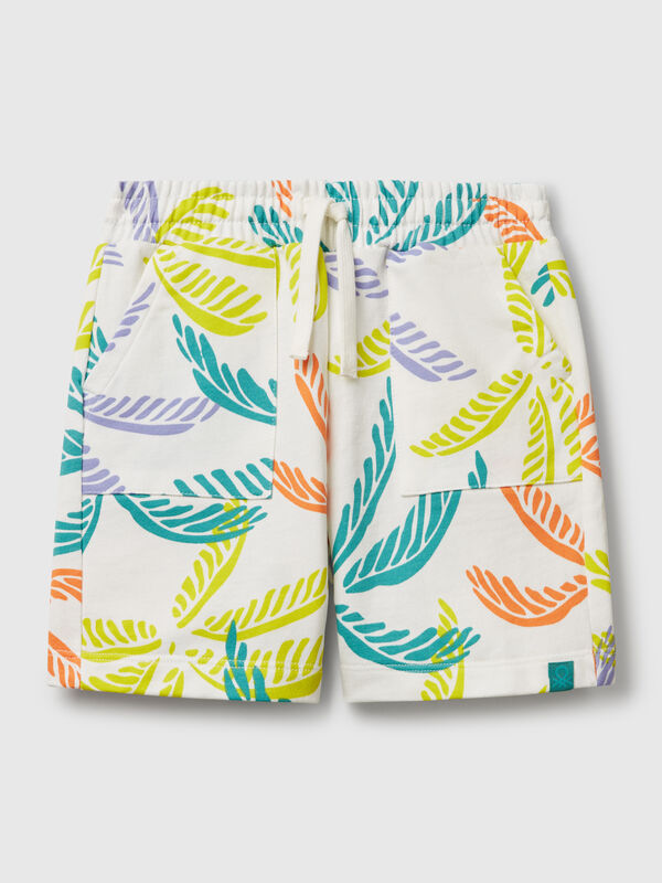 White shorts with tropical print Junior Boy