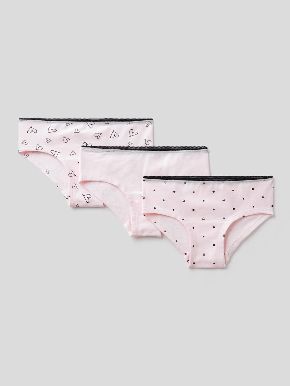 Set of three pairs of underwear in stretch cotton image number 1