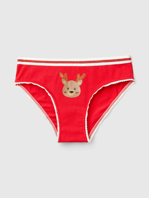 Christmas briefs in super stretch cotton Junior Girl