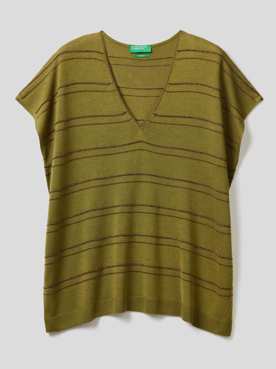Short sleeve sweater in silk blend image number 1