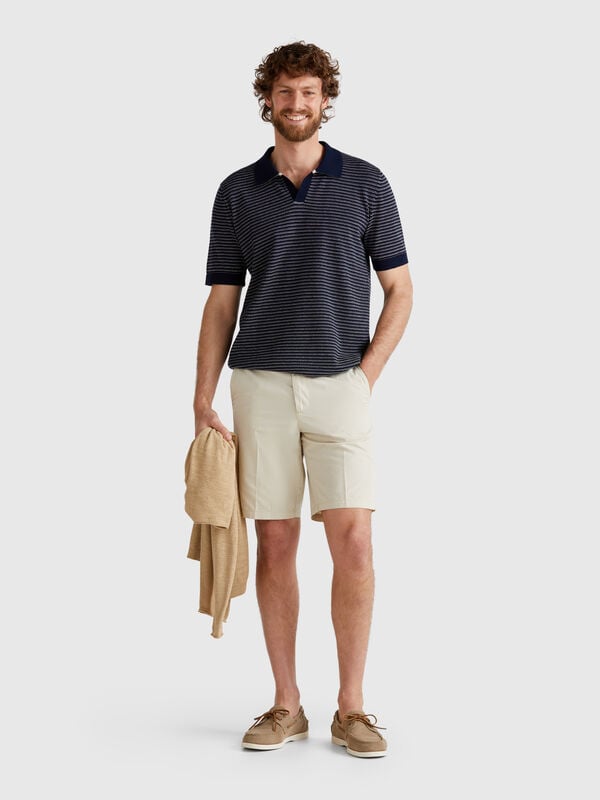 Chino bermuda shorts in canvas Men