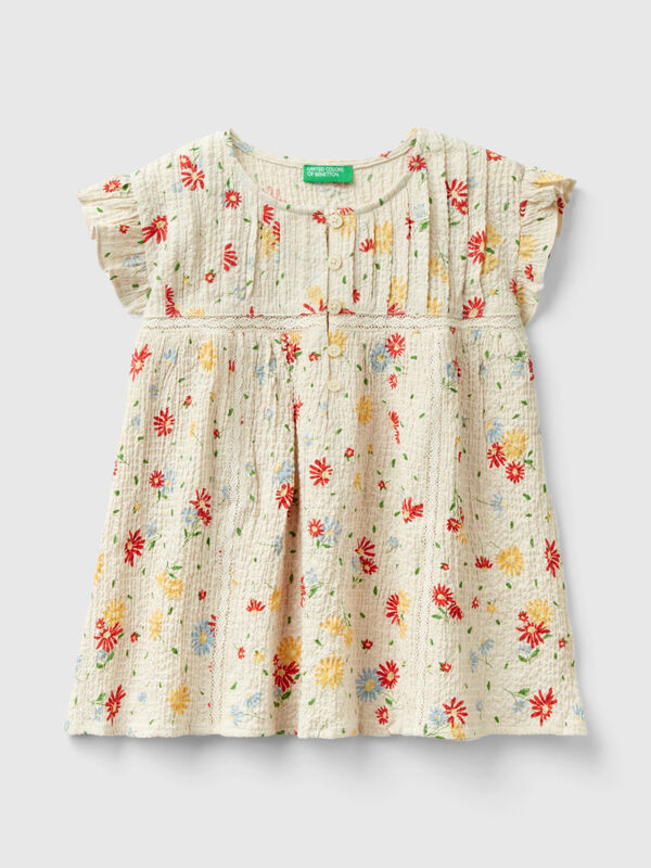 Floral blouse with rouches Junior Girl