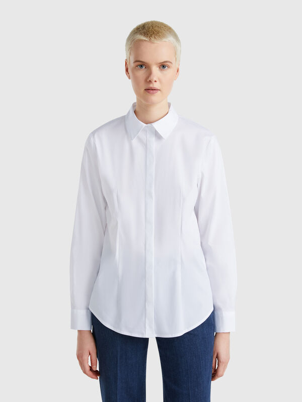 Shirt in stretch cotton blend Women