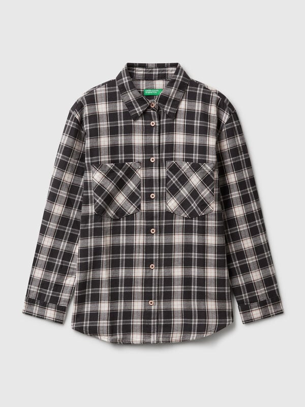 Check shirt with pockets Junior Girl