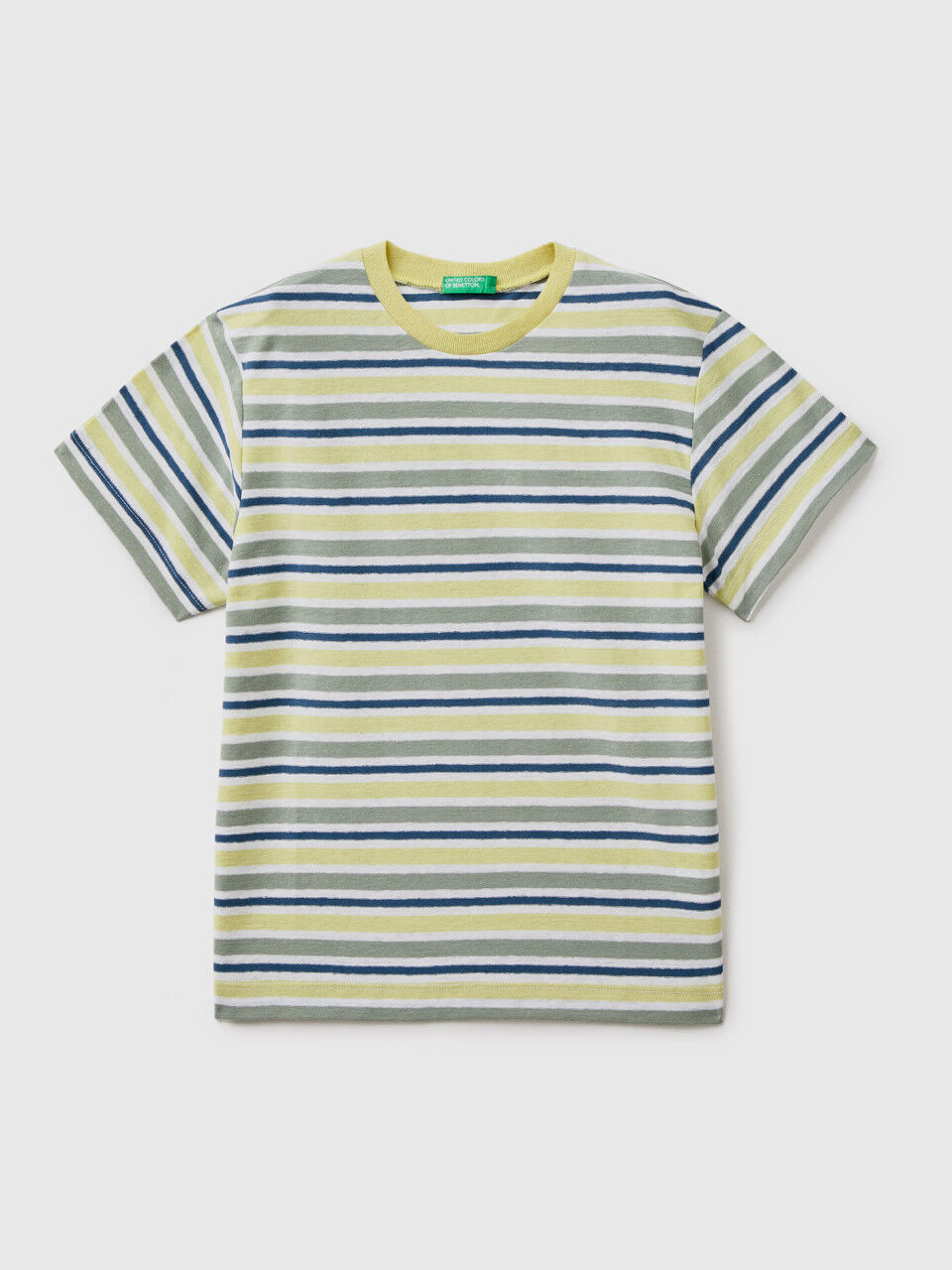 Striped t-shirt in linen blend