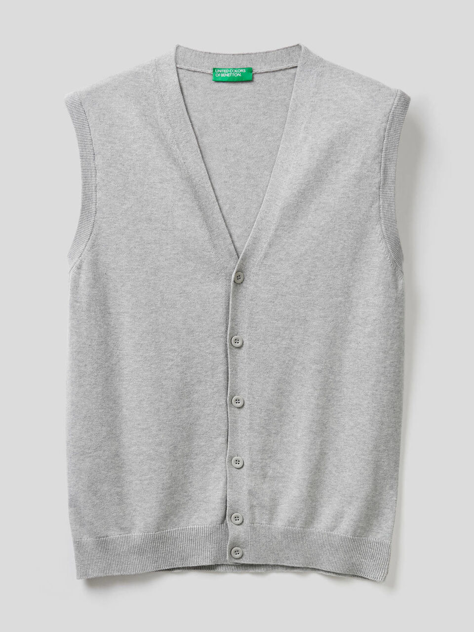 Pure cotton vest with buttons Men image number 1