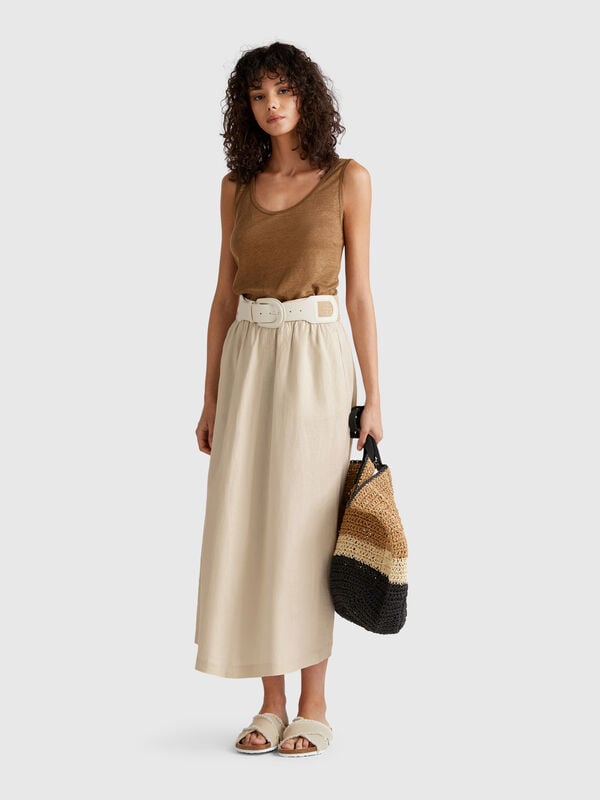 Long skirt in pure linen Women