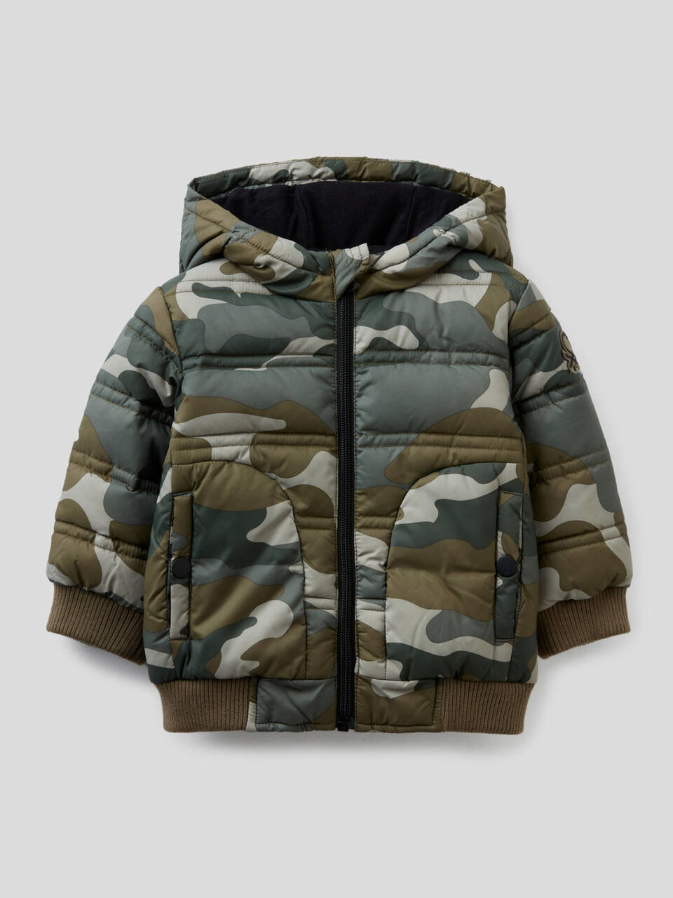 Patterned jacket with hood image number 1