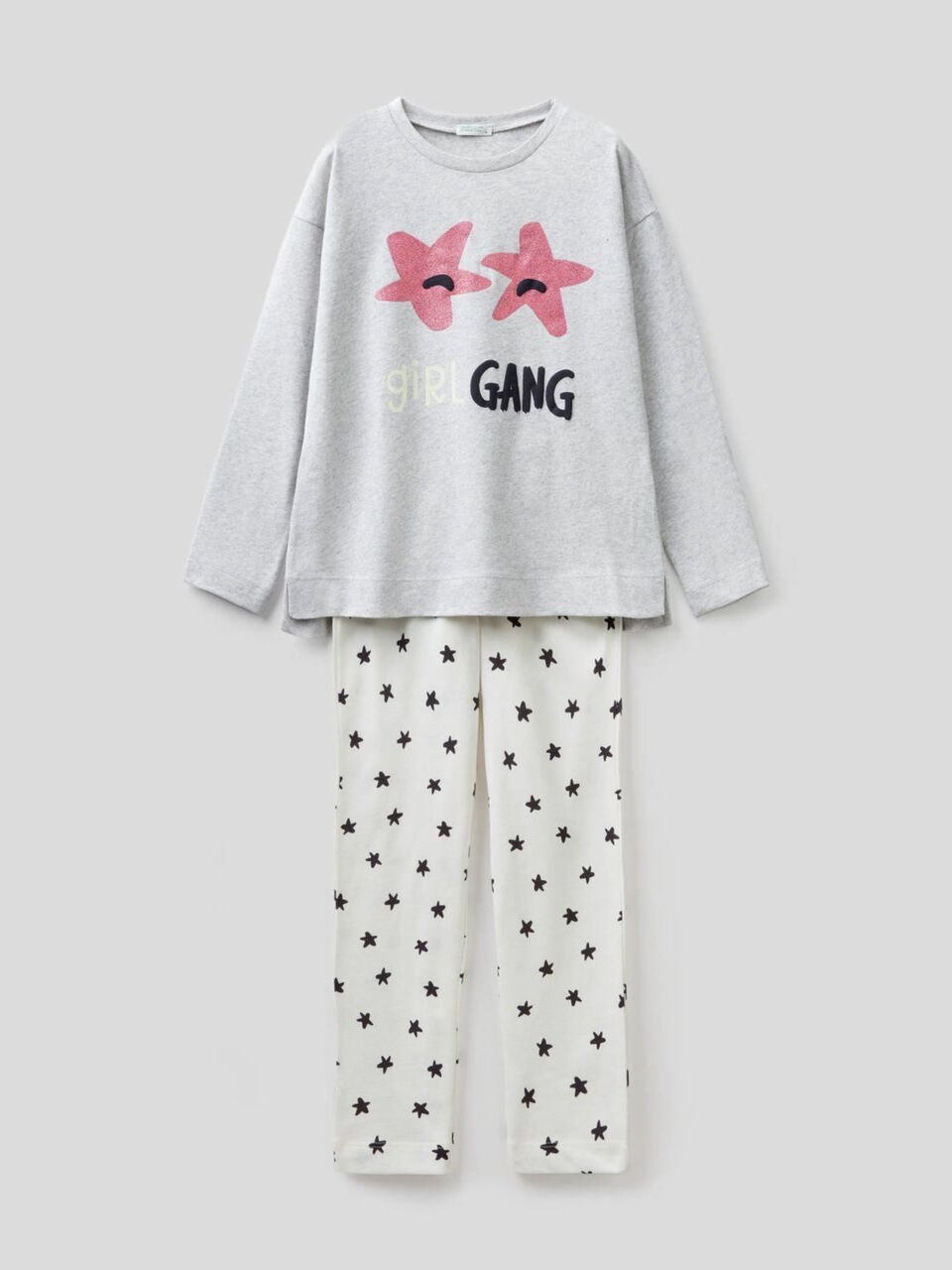 100% cotton pyjamas with glittery print image number 1