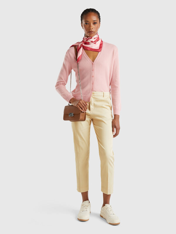 Cropped chinos in stretch cotton Women