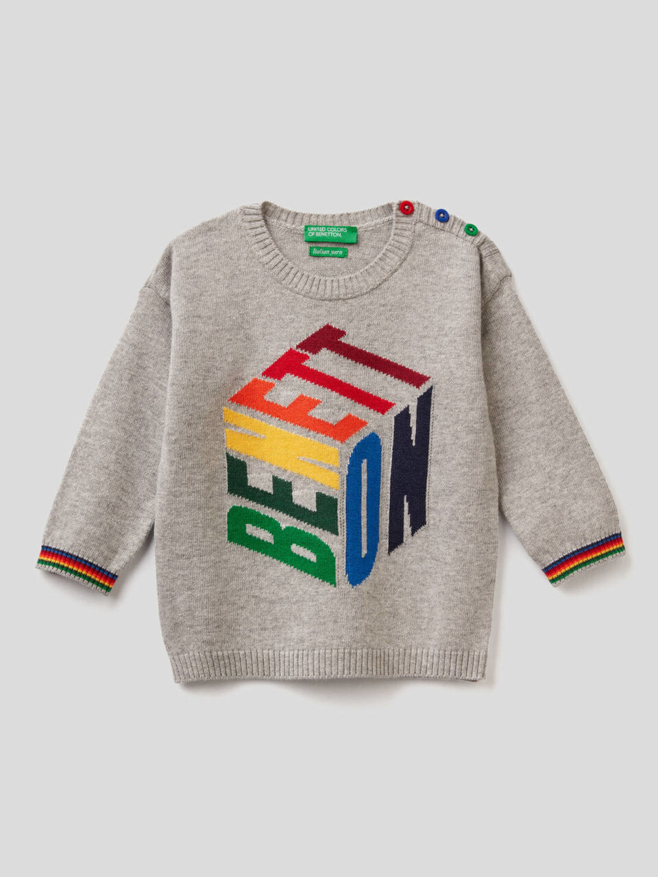 Sweater with multicolor inlay image number 1