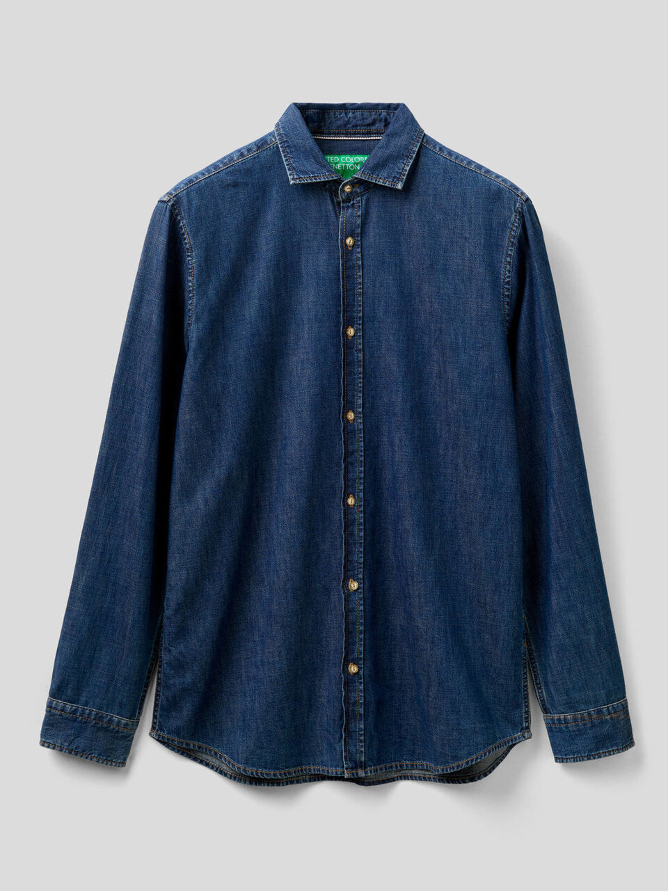 Slim fit shirt in 100% cotton denim image number 1