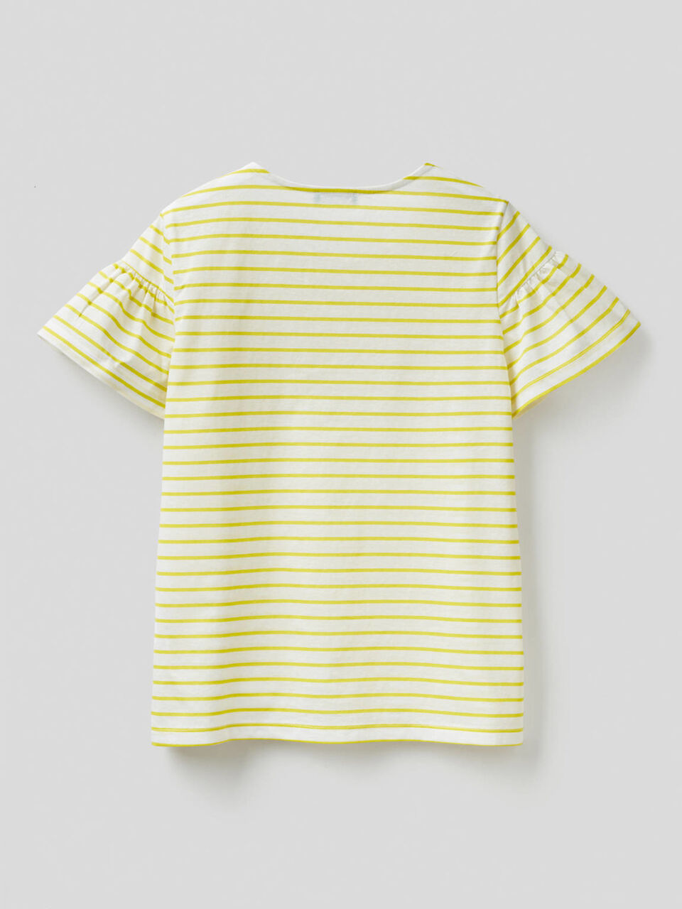 Striped t-shirt with gathered sleeves image number 2