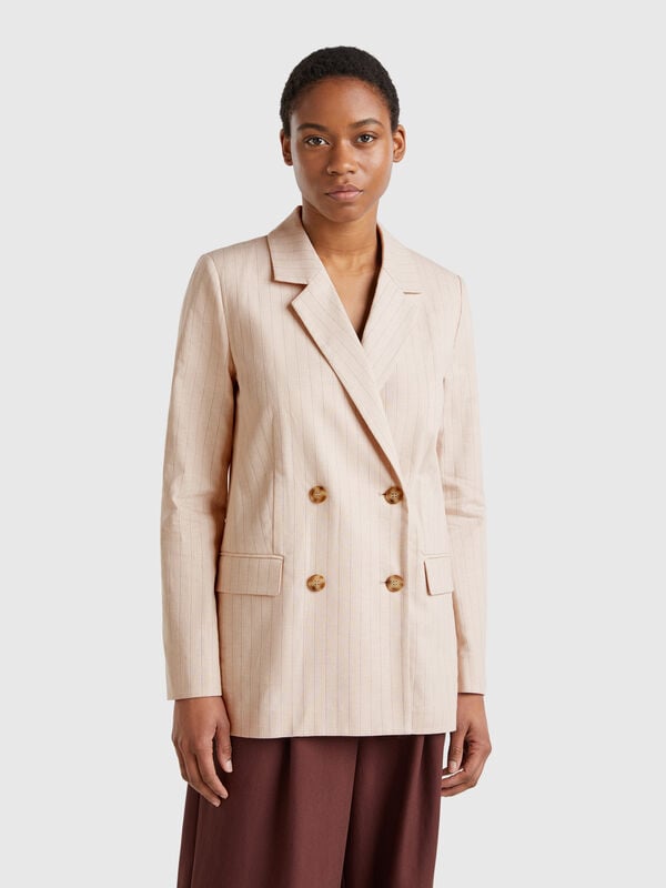 Double-breasted pinstripe blazer Women