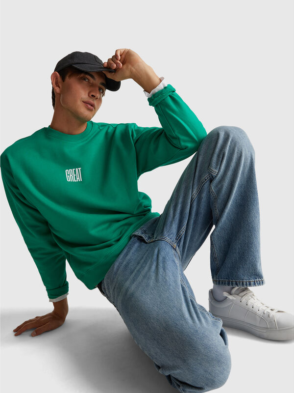 Relaxed fit sweatshirt with print Men