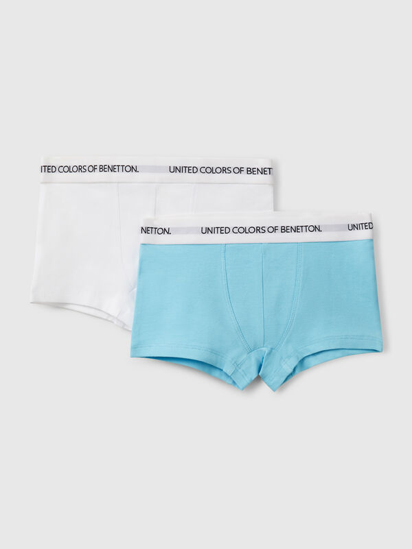 Two boxers with logoed elastic Junior Boy