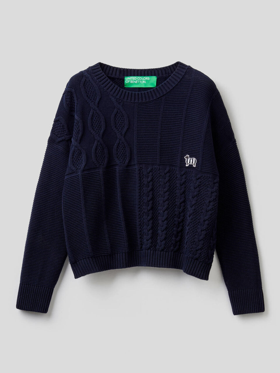 Knit sweater in 100% cotton image number 1
