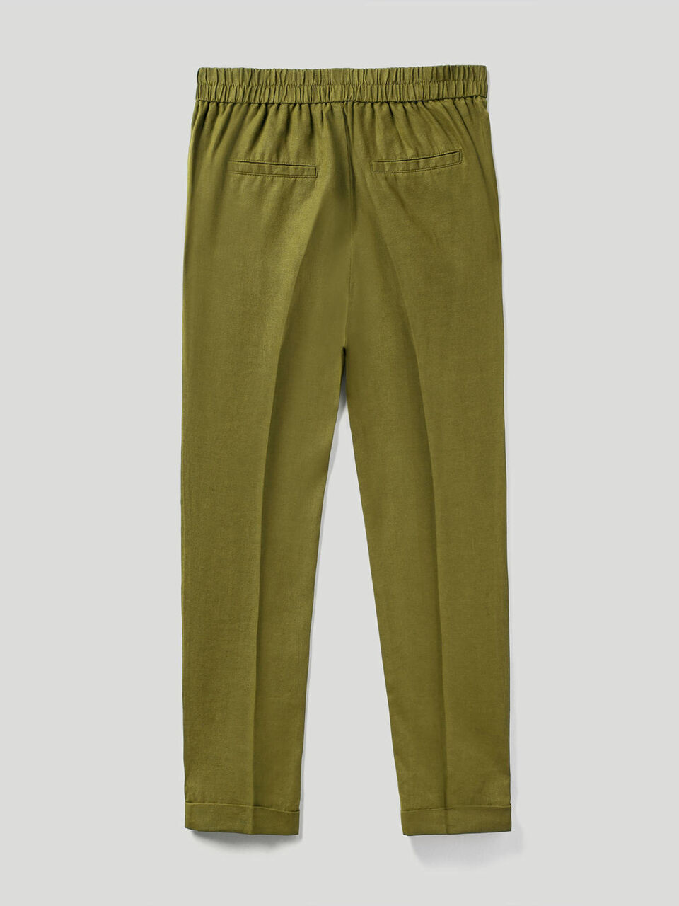 Cropped trousers in 100% linen image number 2