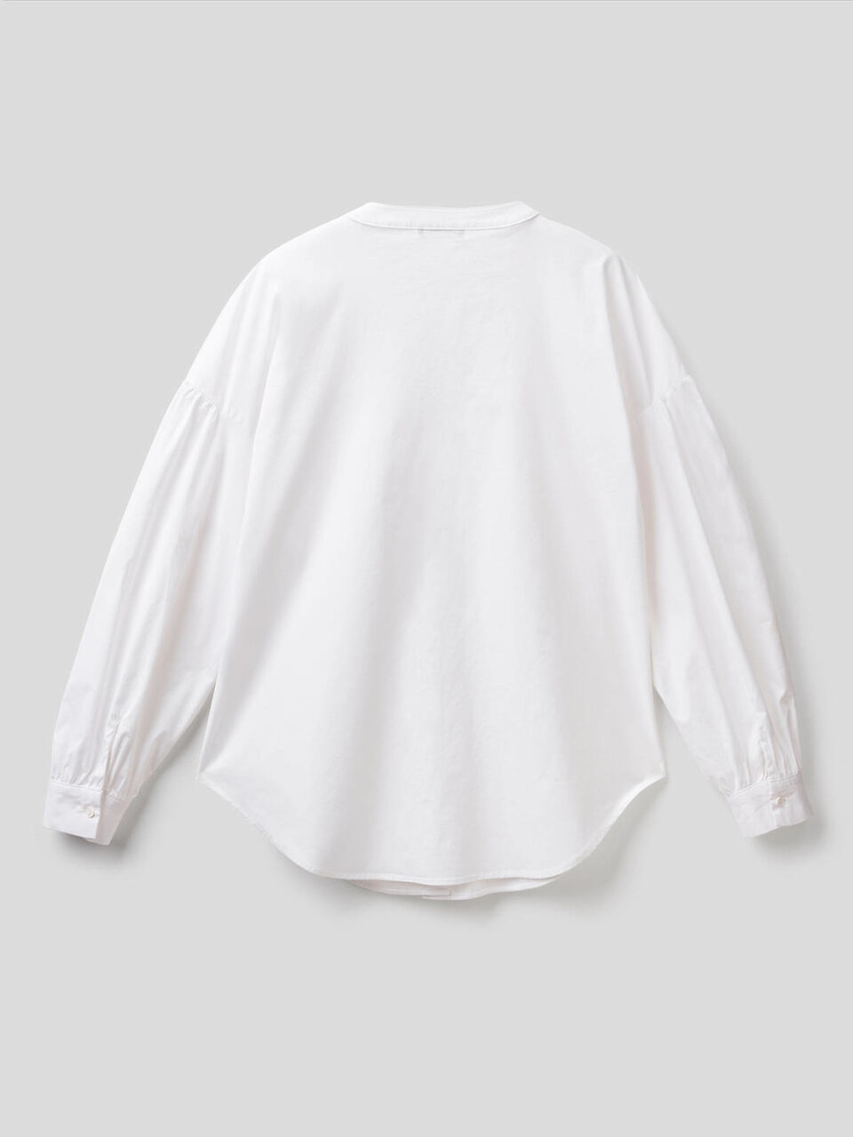 Blouse in stretch cotton with puff sleeve image number 2