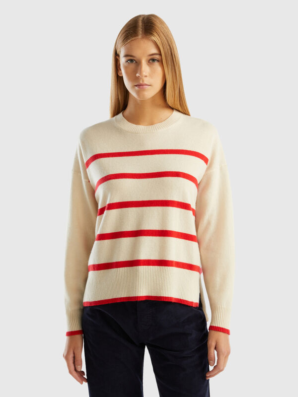 Striped sweater in pure cashmere Women