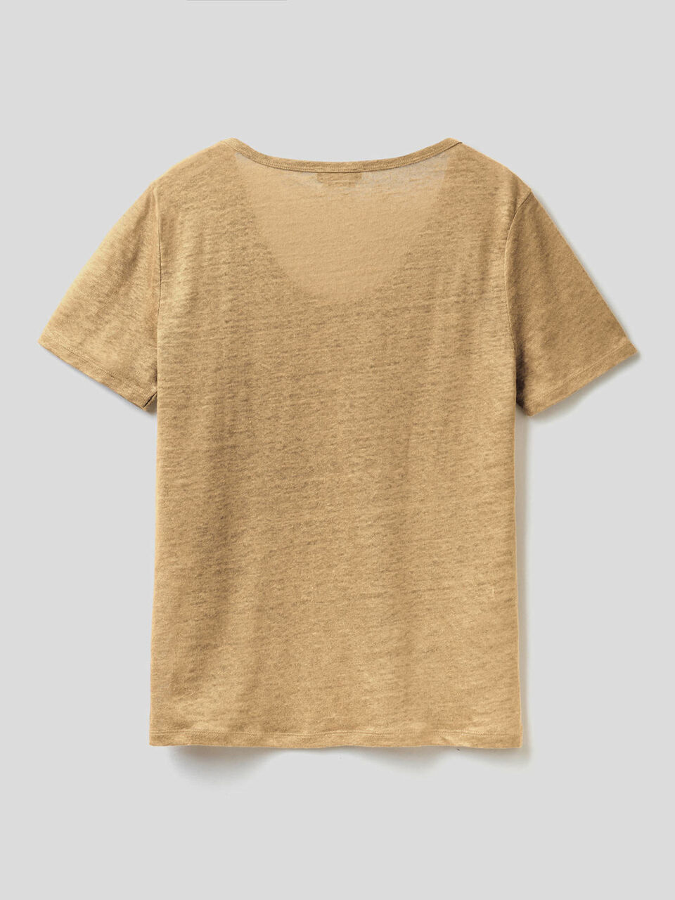 Crew neck t-shirt in pure linen image number 2