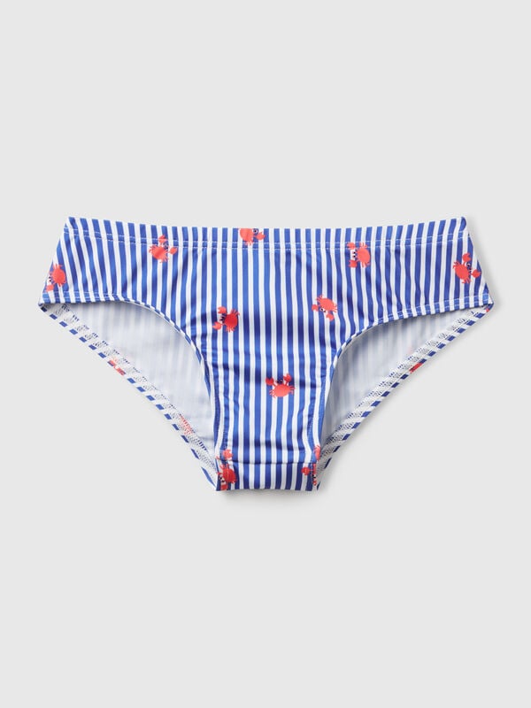 Striped swim bottoms with crab print Junior Boy