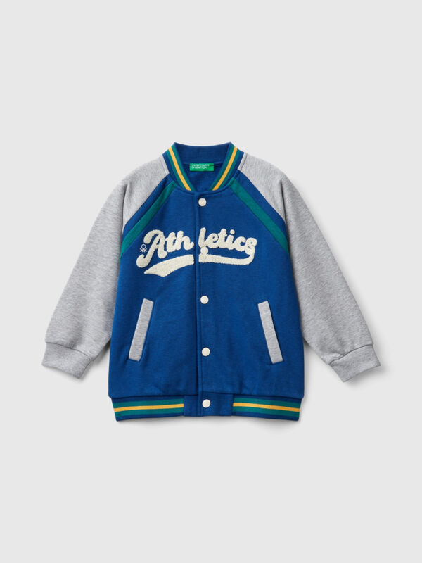 Bomber jacket in cotton and viscose blend sweat Junior Boy