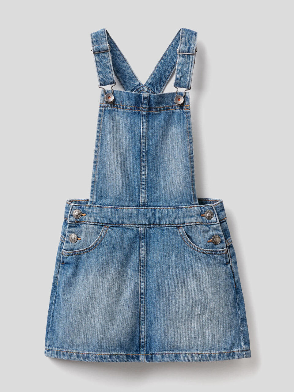 Dungaree skirt in pure cotton image number 1